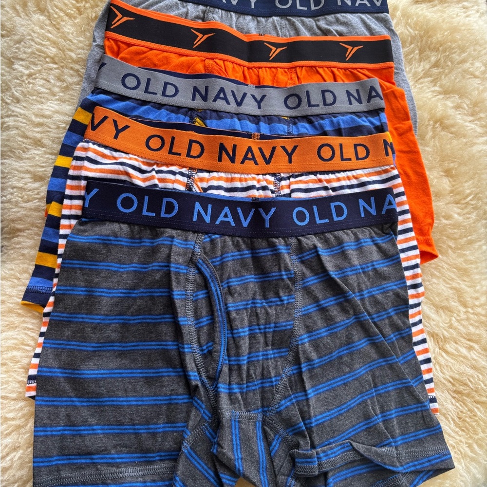 Old Navy Boxer Briefs Blue and Orange Cotton Stretch Bundle